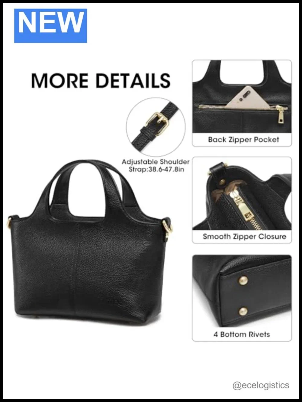 Top Grain Leather Crossbody Bag with Top Handle, Small Satchel Purse for Women